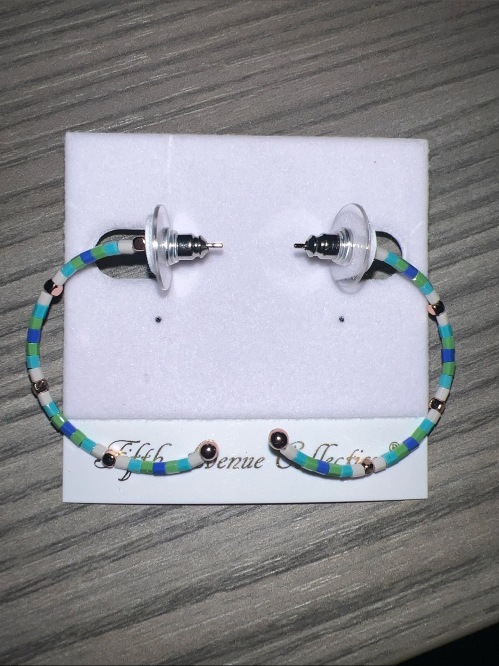 Beaded Hoop Earrings in Turquoise & Aqua